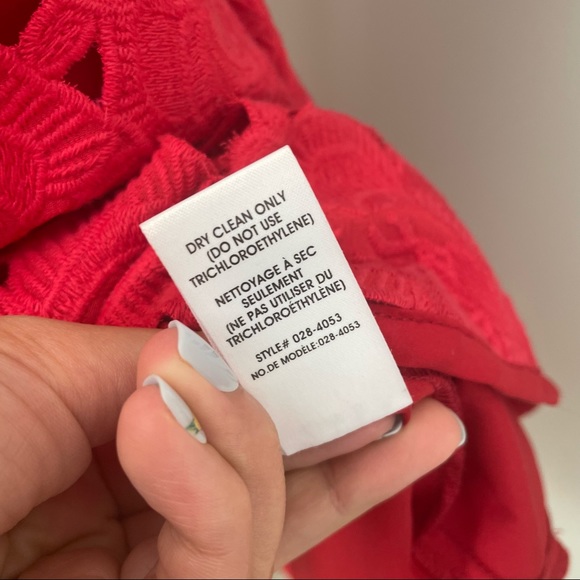 NANETTE LEPORE Red Lace Appliqué A-Line Fit & Flare V-Neck Dress - Picture 8 of 11